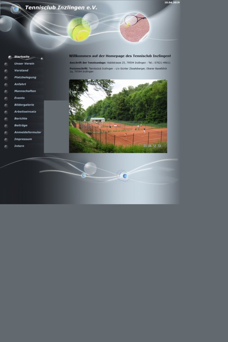 Alte TC Inzlingen Website