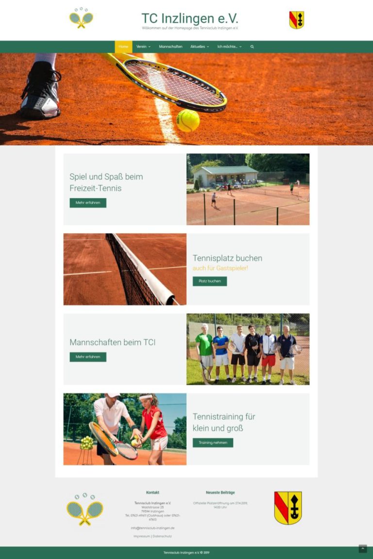 Neue TC Inzlingen Website